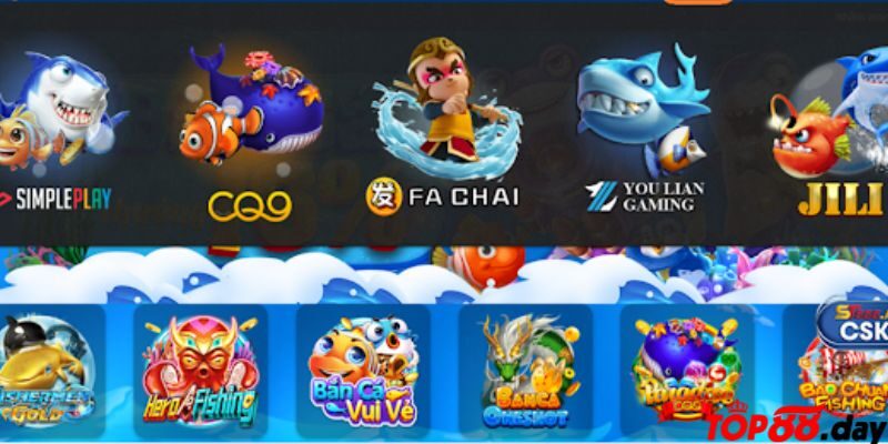 Đa dạng các tựa game bắn cá