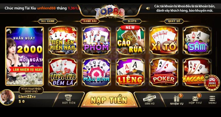 Cực phẩm Game Top88 siêu hot và siêu hấp dẫn hiện nay